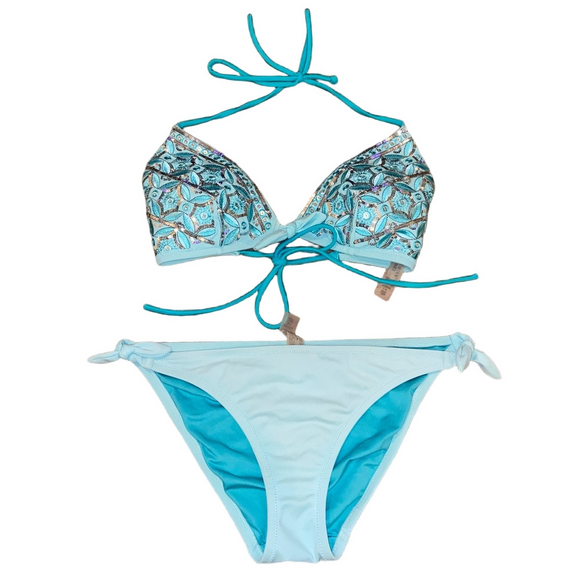Victoria's Secret Turquoise Embroidered Bikini - Picture 1 of 13